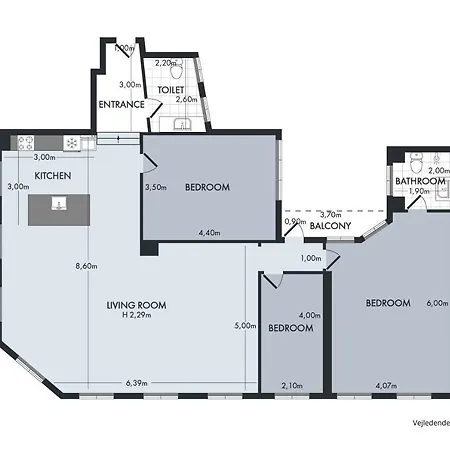 Regent 7 - Large 3 Bdr With Balcony In Centre Appartement